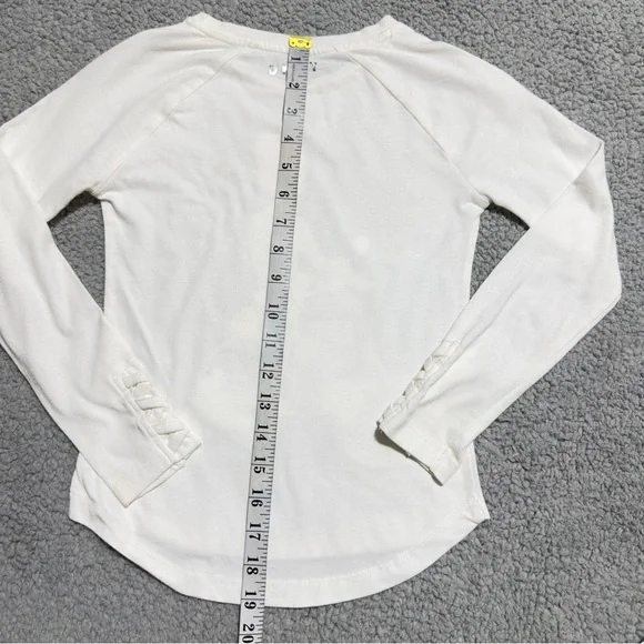 DKNY Girls White Long Sleeve Graphic T-Shirt, Size S(7), Scooter Cat Print Shirt - Picture 6 of 6